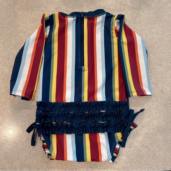 Rufflebutts striped swimsuit 12-18mos - Picture 2 of 3